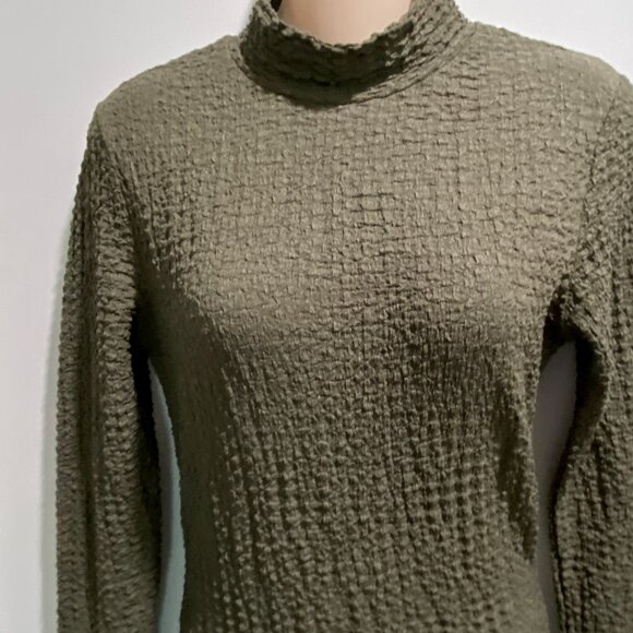 Zara Crinkled Mock Neck Minimalist Grunge Punk Office Siren Bodycon Maxi Dress M - Picture 4 of 7